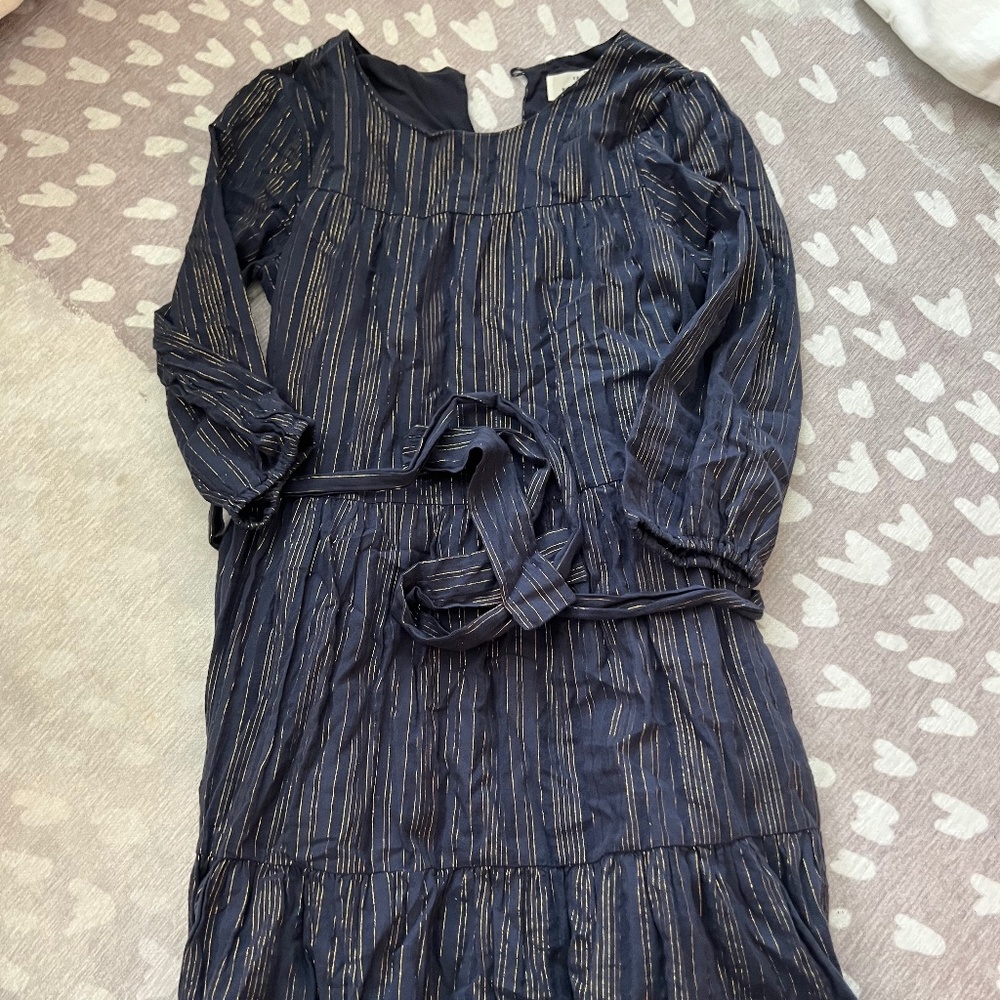 Trovata Birds of Paradis Navy/Gold Dress Size Small